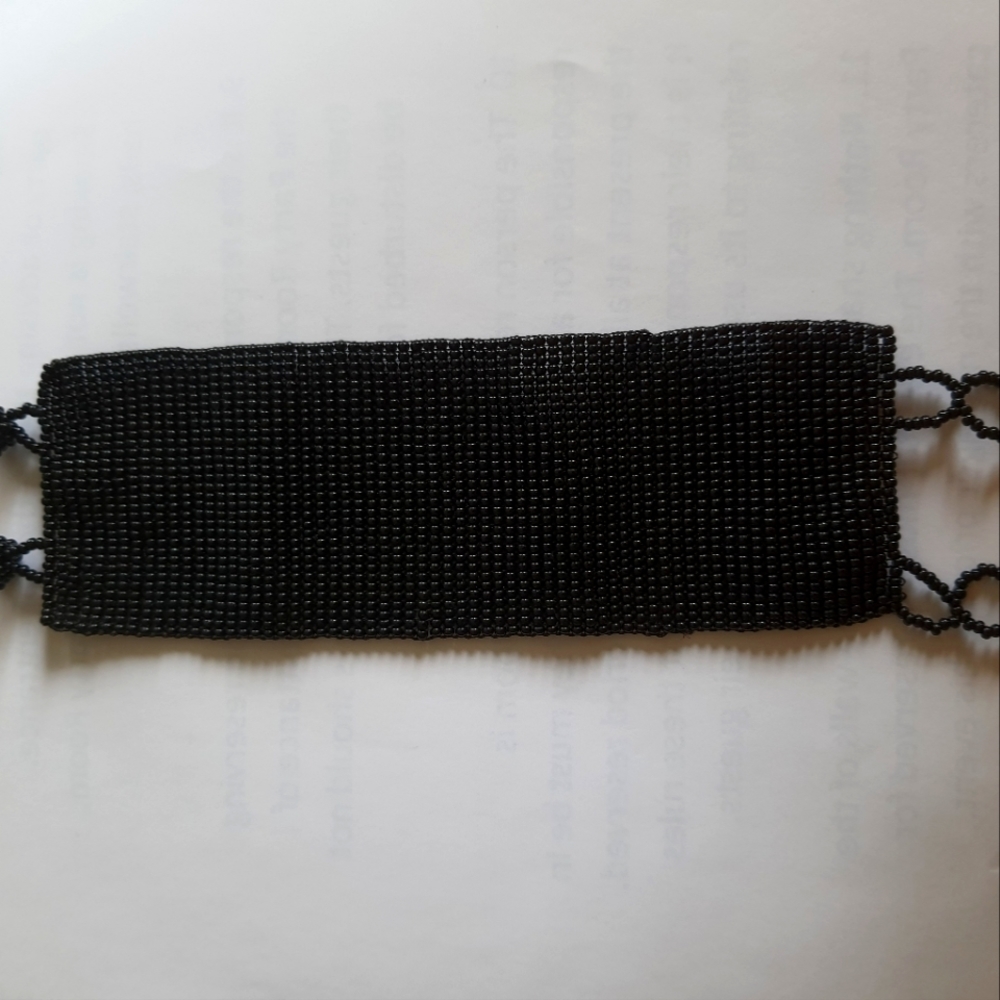 'WEDNESDAY' Inspired Bead Bracelet In Black